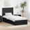 vidaXL Bed Frame Black and Silver 75 x 190 cm Engineered Wood 1