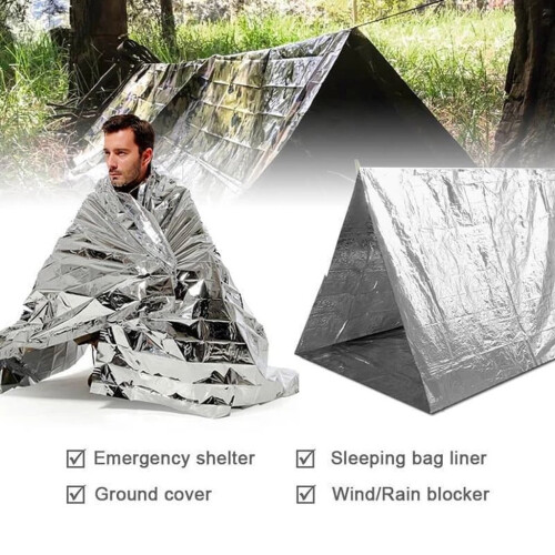 4-pakning termiske nødtepper i aluminiumsbelagt polyester