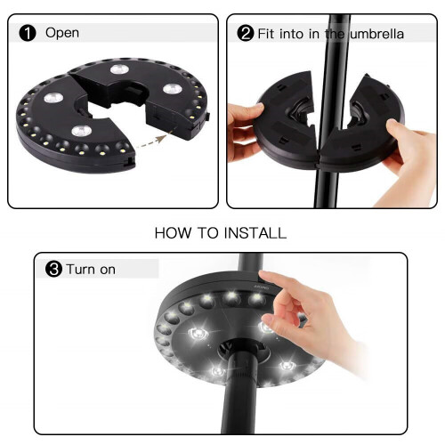 Patio Umbrella Light – 28-LED Cordless, 3 Brightness 2