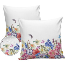 Waterdichte sierkussenhoezen met bloemenprint, 16x16 inch, set van 2