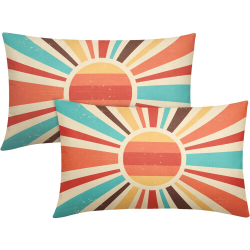 Boho Sun Lumbar Pudebetræk 30x50 cm Sæt med 2 stk.