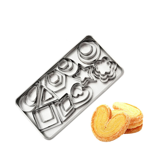 30-Piece Stainless Steel Cookie Cutters – Geometric