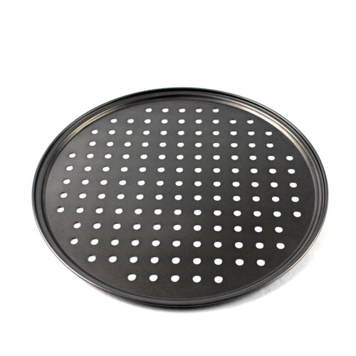 Non-stick perforerad pizzapanna 32 cm kolstål
