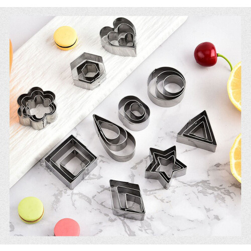 30-Piece Stainless Steel Cookie Cutters – Geometric 1