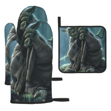 Conjunto de luvas de forno e pegadores de panela do Baby Yoda (2 peças)