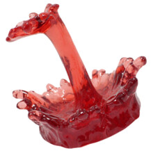 Gyantából készült borosüveg tartó – piros, 9x8x7.8cm
