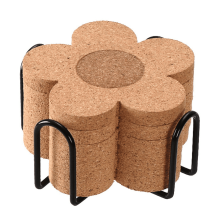 6-Piece Cork Drink Coasters, 10 cm Round