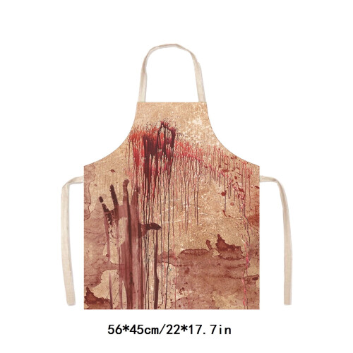 Decoratief Halloween-schort, polyester, wit, 56x45 cm 2