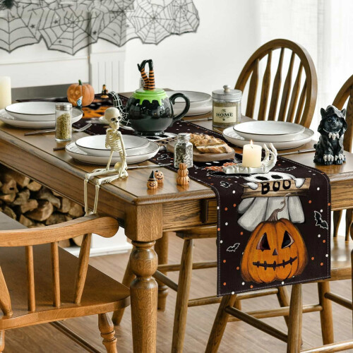 διακόσμηση κουζίνας με νυχτερίδα για το Halloween, λινό μίνι γραφείο, σημαία 2