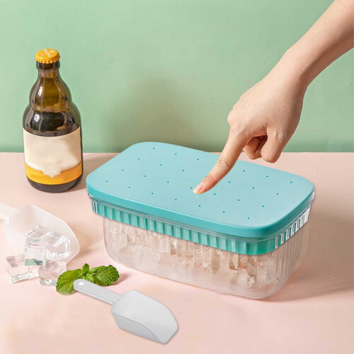 Ice Cube Tray with Lid, Bin & Scoop – 28-Cavity 1