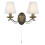 Searchlight Searchlight 2 Lights Traditional Brass Cream Shades Wall Fitting Bracket Light 1