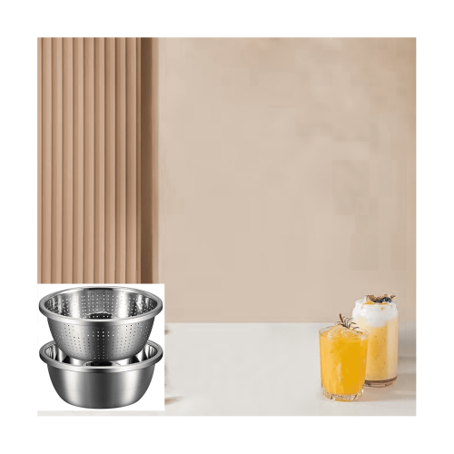 Edelstahl-Sieb- und Rührschüssel-Set, 22 cm 1