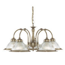 Searchlight American Diner 5 Lights Brass Clear Glass Ceiling Fitting Pendant