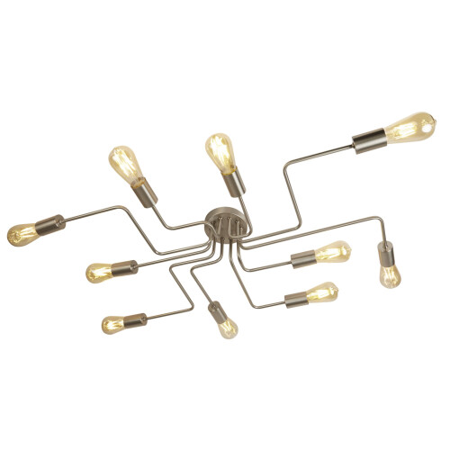 Searchlight Searchlight Circuit 10 Light Ceiling Flush Satin Silver
