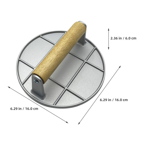 Aluminiumburgerpress med trähandtag 2