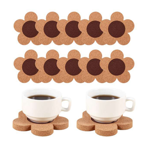 6-Piece Cork Drink Coasters, 10 cm Round 1