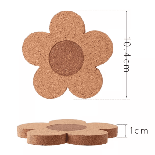 6-Piece Cork Drink Coasters, 10 cm Round 2