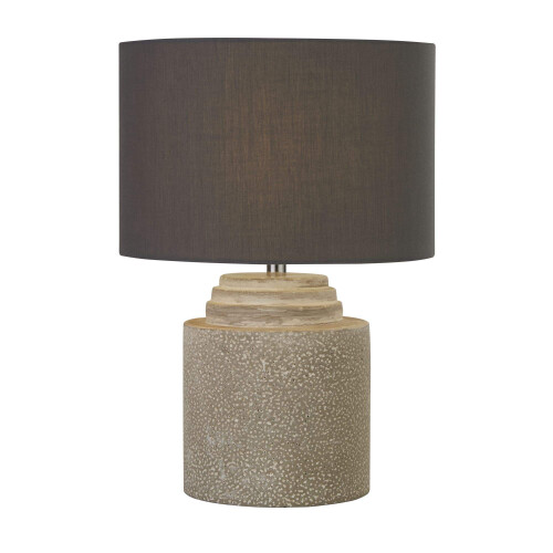 Searchlight Searchlight Zara Grey Cement Table Lamp With Grey Shade 2