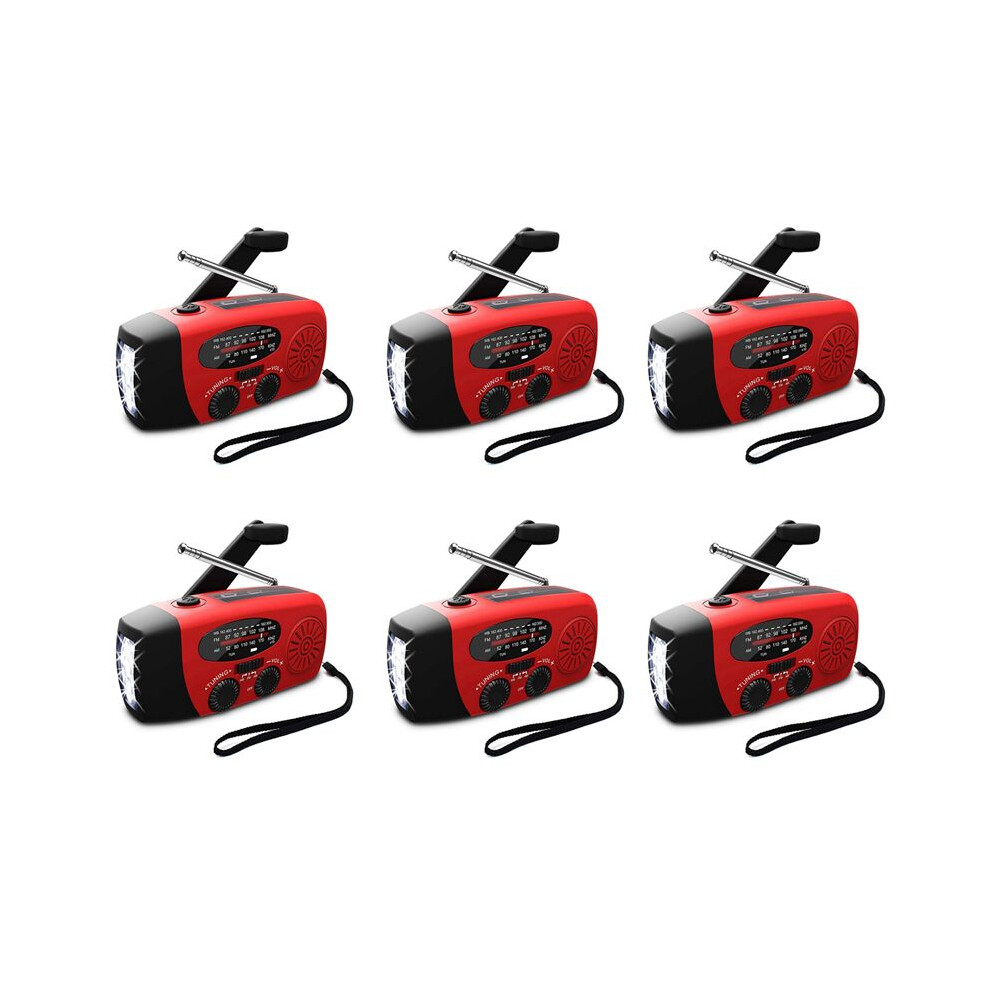 6X Led Flashlights Hand Crank Dynamo Powered AM/FM/NOAA Radio Emergency Rescue LED Flashlight Emergency Power Supply