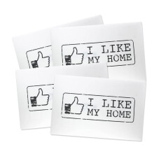 Set of 4 I Like My Home White Novelty Table Placemat Kitchen Dining Fancy Gift