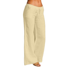 Pants for Women Drawstring Loose Fit Casual-light yellow S
