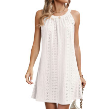 Women's swimsuit cover-up openwork crochet cover-up-White S