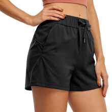 Womens Athletic Hiking Running Shorts for Women Yoga-Black L