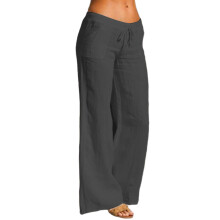 Pants for Women Drawstring Loose Fit Casual Trouser-Black S