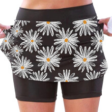 Women's high-waisted tennis skorts with shorts black