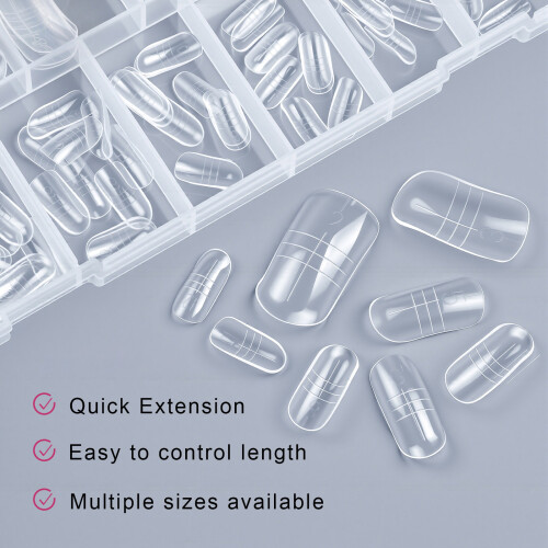 160Pcs Multi Size Clear Nail Extension Molds Customizable-04 2