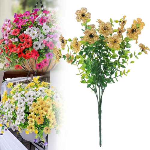 Bouquet artificiale 7 mazzi Rosso Giallo Rosa Rosso 1