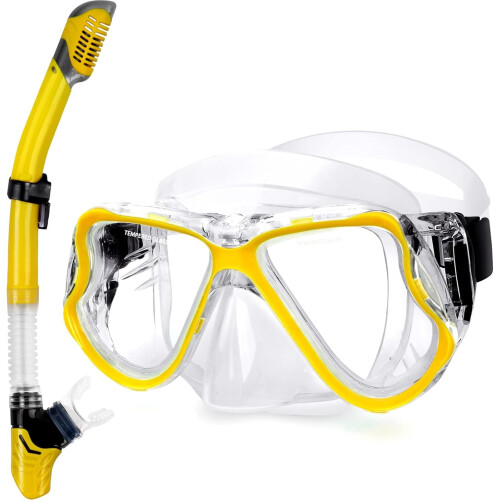 Greatever snorkelmask med härdat glaslins
