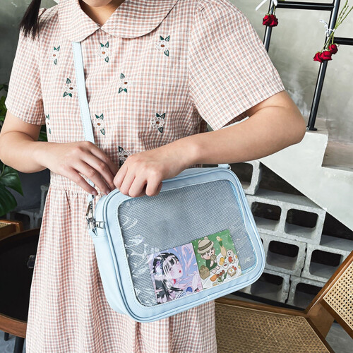 Borsa a tracolla da donna in PVC trasparente, stile giapponese. 1