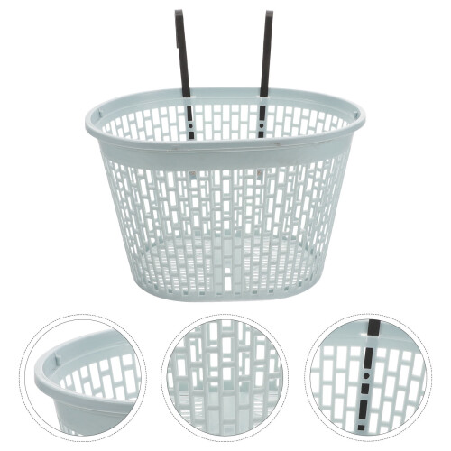Grå plastkorg för framcykel för vuxna