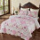 Blaues Patchwork-Quilt-Set mit Blumenmuster, wendbar, 3-teilig 1