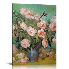 Leinwandbild mit rosa Rosen