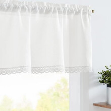 Volant met bloemenprint van linnenmix, 50x16 inch