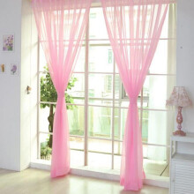 Pink Polyester Tulle Curtains 200 x 100 cm (2 pcs)