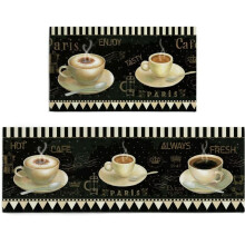 2-Piece Coffee-Themed Kitchen Rugs, Non-Slip, Absorbent