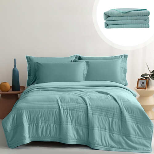 Grüne Polyester-Steppdecke, Queen-Size, 100 x 70 cm