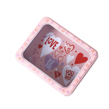Hartvormige blikken geschenkdoos 5,3 x 4,3 x 1,9 inch