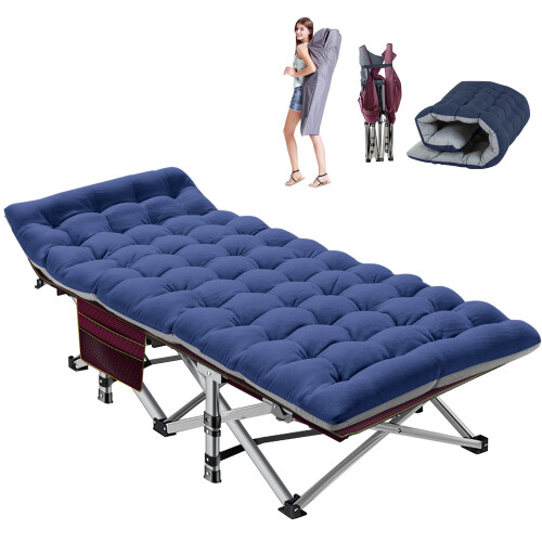 Folding Camping Cot with Mattress, 600D Oxford, 600 lb 1
