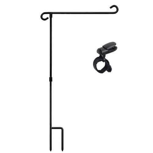 Support de drapeau de jardin en fer forgé 12,5 x 18 pouces