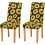 Schwarze Esszimmerstuhlhussen mit Sonnenblumenmuster (4er-Pack) 1