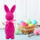 Flocked Easter Bunny Ornament 8.66 inch Bow Tie 2