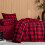 Gingham katoenen dekbedovertrekset Queen 3