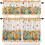 Blue Orange Pumpkin Kitchen Curtain Set 2