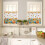 Blue Orange Pumpkin Kitchen Curtain Set 4