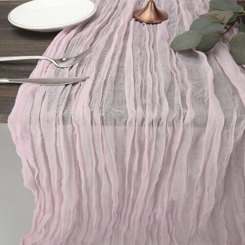 Boho-Tischläufer aus Käsetuch, rustikal, transparent, 3 m 2