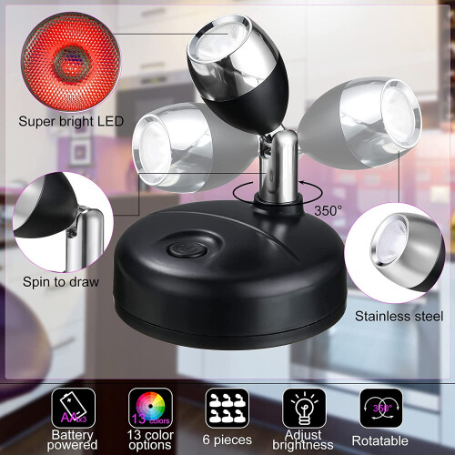 Projecteur LED sans fil à piles noir 1 pièce 2